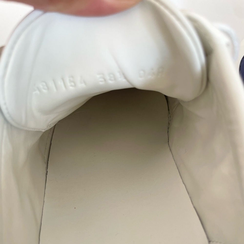 Gucci White Leather Ace Embellished Bow Patch Web Stripe low top sneakers EU38.5 - Picture 9 of 12